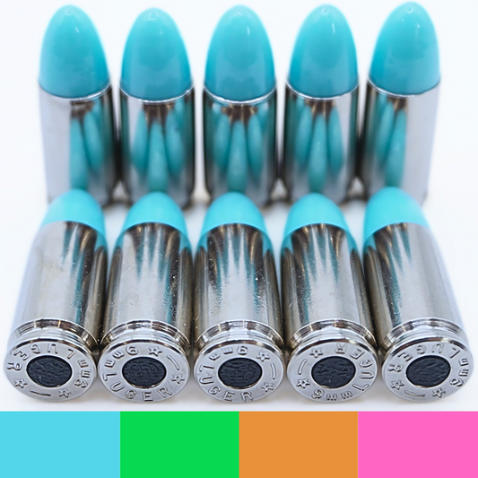 Premium 9mm Snap Caps - Dry Fire Rounds - Dummy Rounds (Blue, 10 Count)